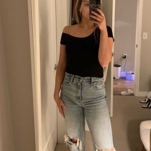 Super down one shoulder bodysuit